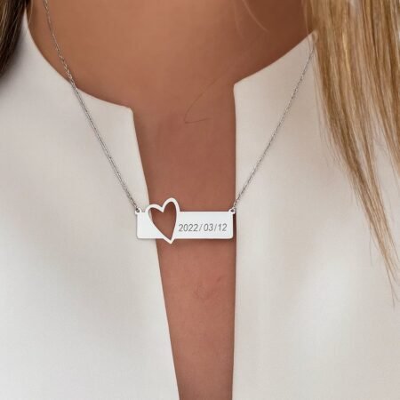 Ланче со Срце и датум (3цм)